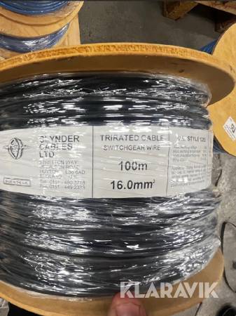 Parti med kabel Tri-rated Switchgear wire 100m, 16mm^2 - U.L. Style 1283 - BLACK