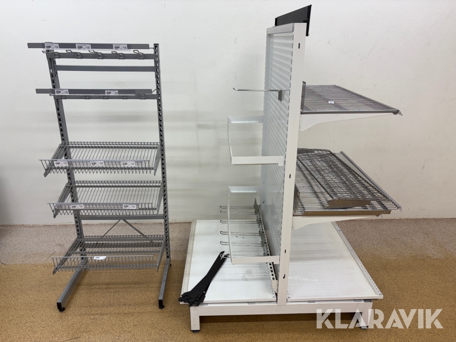 Butiksinredning 2 ställ med tillbehör
