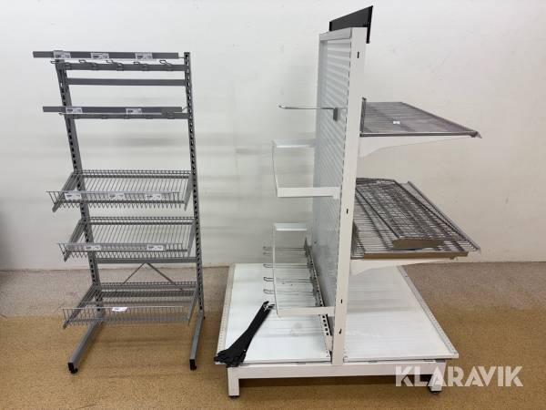 Butiksinredning 2 ställ med tillbehör