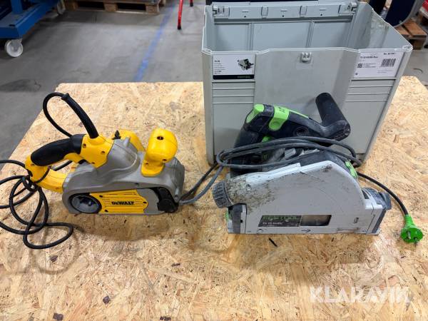 Bandslip 1 st, Sänksåg 1 st Dewalt / Festool DW 433 / TS 55REBQ-Plus