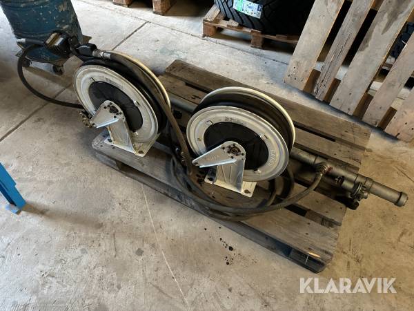 Hydraulpump och 2 st slangvindor Raasm & Svenska Tecalemit