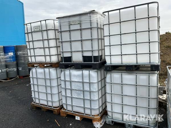 IBC-tank 6 st med pall och stålbur