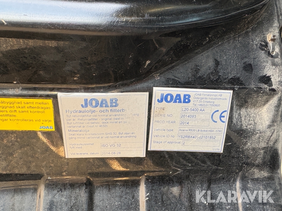 Kranväxlare Scania R 520LB8X4*4