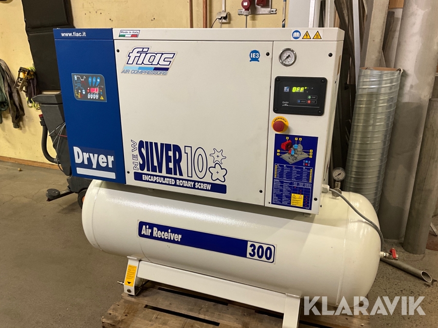 Kompressor Fiac New Silver 10 med Lufttank och tork