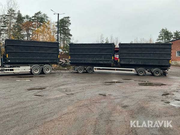 Lastväxlarsläp Kilafors med 3st 38m3 containrar