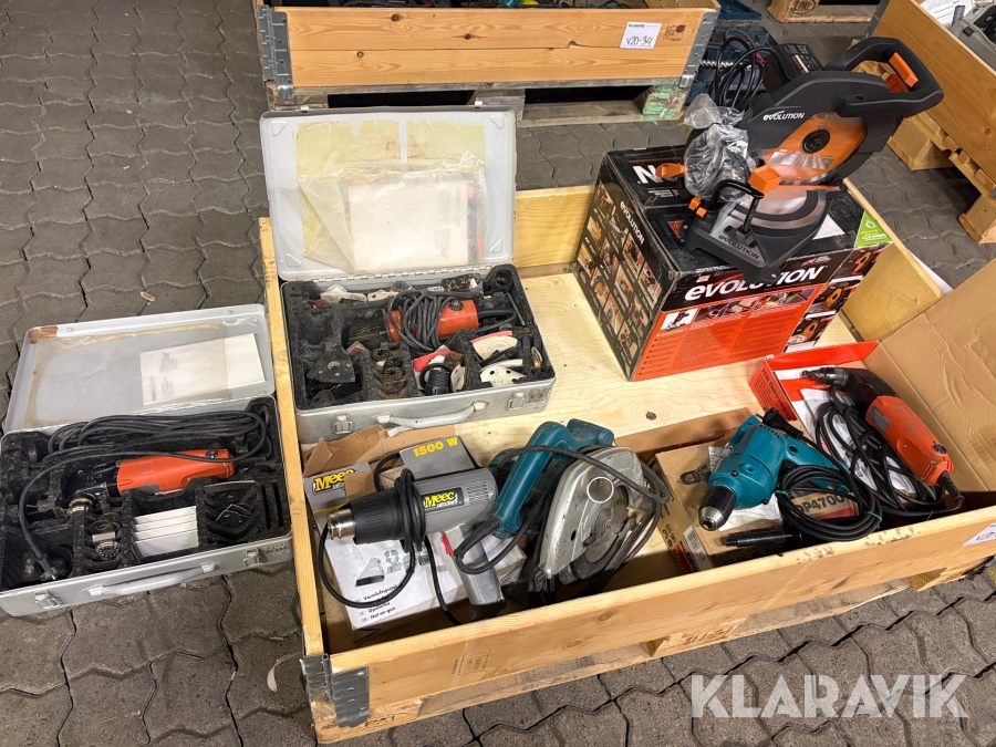 Pall med blandade verktyg 7st