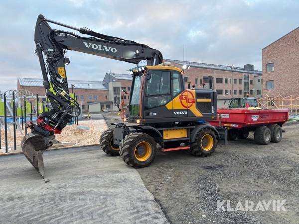 Hjulgrävare Volvo EW160E GPS, Vagn, 5 redskap