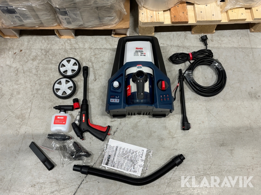 Multimaskin Högtryckstvätt/Dammsugare Våt & Torr/Luftblåsare - 130 bar Ronix