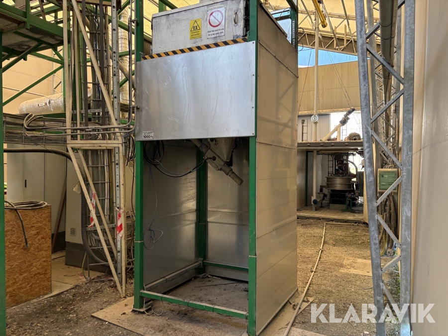 Mellansilo 1000kg med vågceller & axellös tömningsskruv