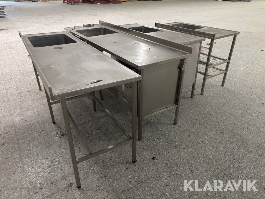 Rostfria disk/köksbänkar 4st