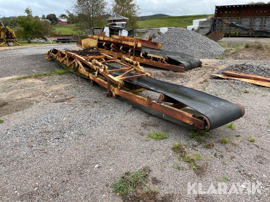 Grövre transportband för grus