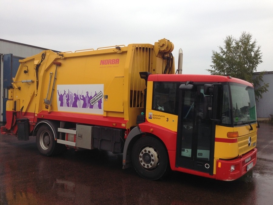 Sopbil Renhållningsbil Avfallsbil med nyservat NORBA aggregat