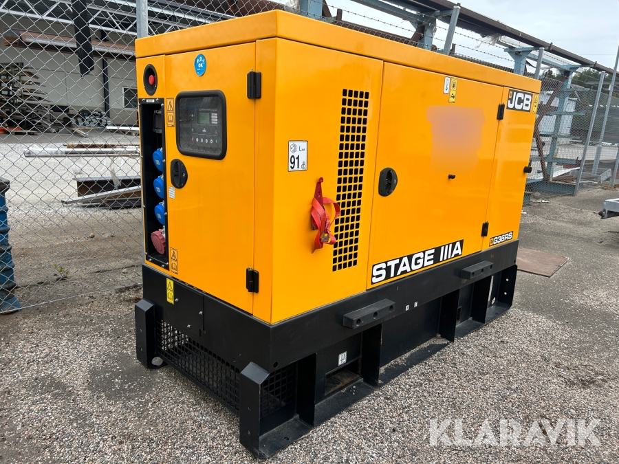 Generator JCB G36RS 36 kVA mobilt