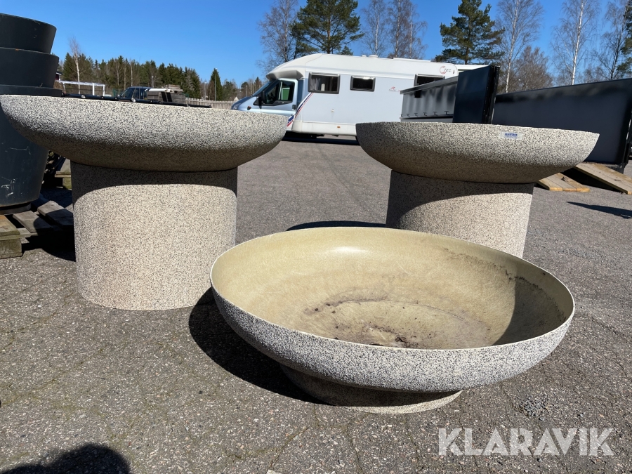 Planteringsfat glasfiber 3st