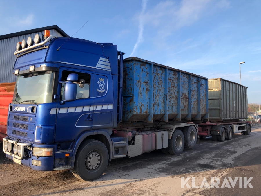 Lastbil Scania 164G med släp