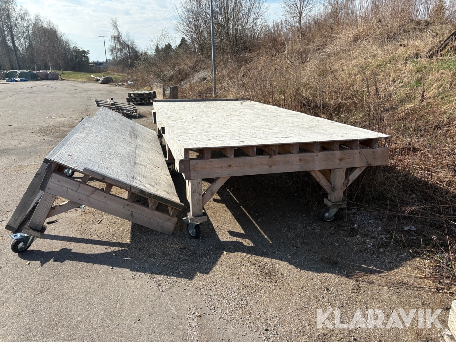 Hemmabyggt bord på hjul