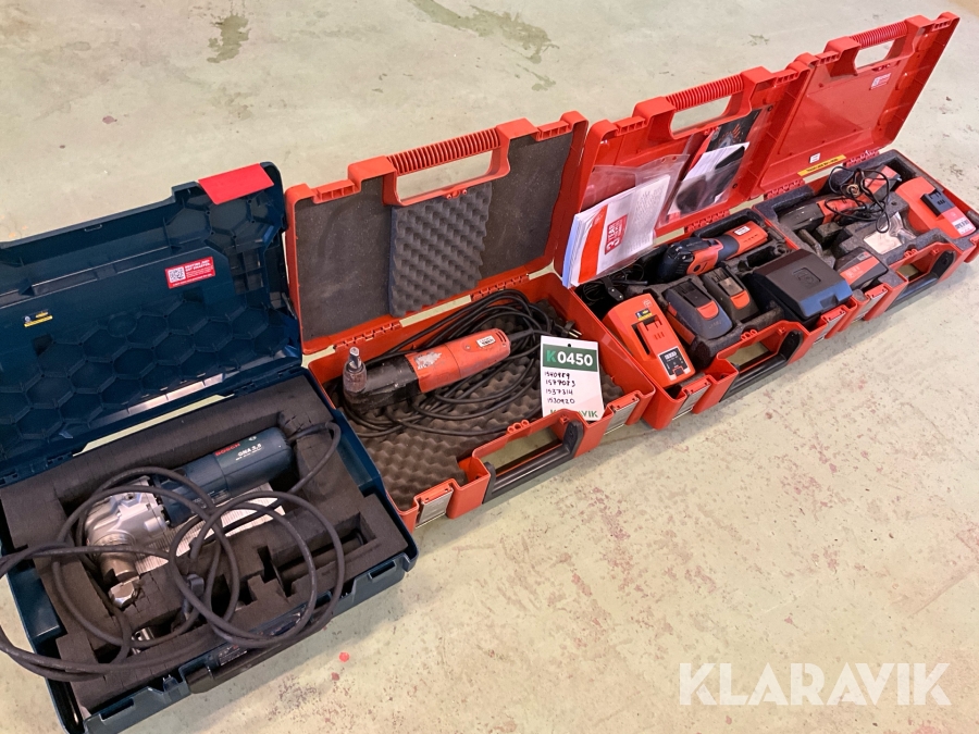 Paket med klipp- och kapverktyg Fein, Bosch 4st