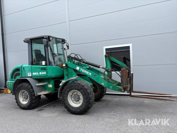Hjullastare Terex / Schaeff SKL834 med skopa och gafflar