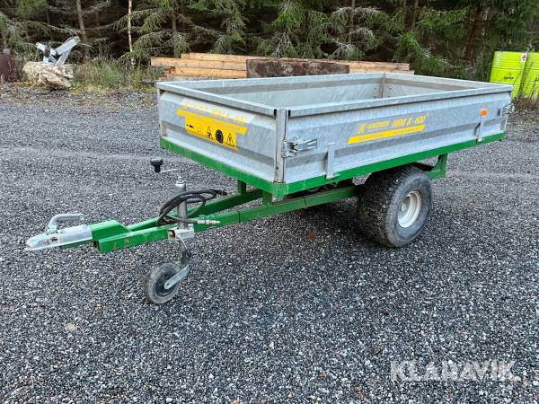 Släpvagn K-vagnen Mini K-600 hydraulisk tipp