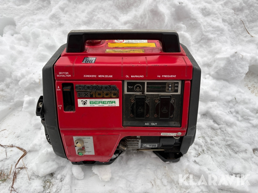 Elverk Honda EX1000 bensindrivet