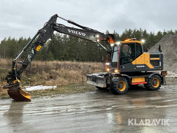 Hjulgrävare Volvo EW160E med Leica grävsystem, rotator, tippkärra & redskap