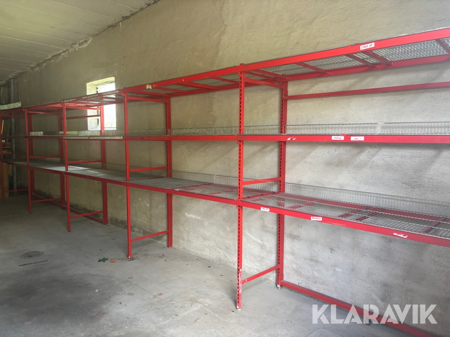 Hyllsystem ca 17st sektioner