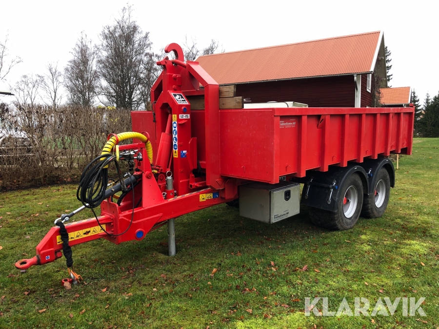 Lastväxlarvagn med flak Bigab 12-15 och vikbart torn