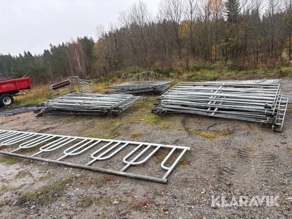 Staket /fångstgrinda med grind och foderlänga 30st