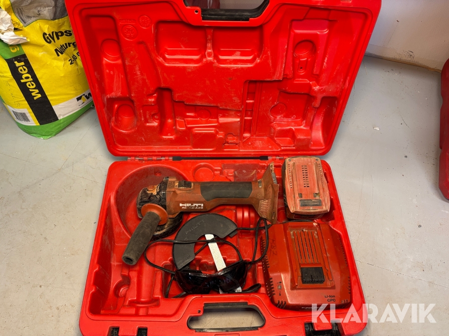 Vinkelslip Hilti AG 4S-A22 125mm med låda & batteri