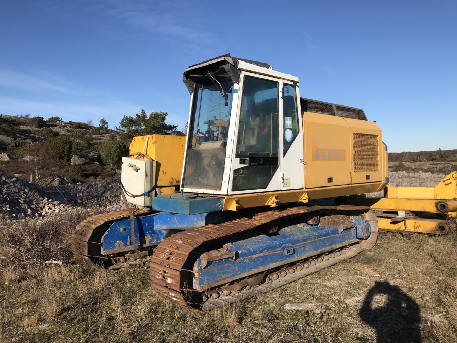 Grävmaskin utan bom och sticka