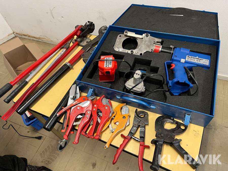 Kabelklippare samt diverse saxar Klauko ESG85