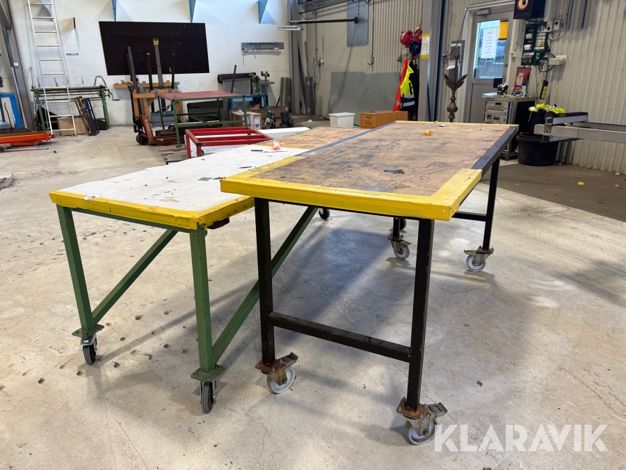 Arbetsbord på hjul 2 st