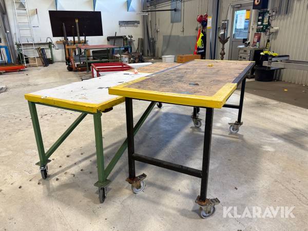Arbetsbord på hjul 2 st