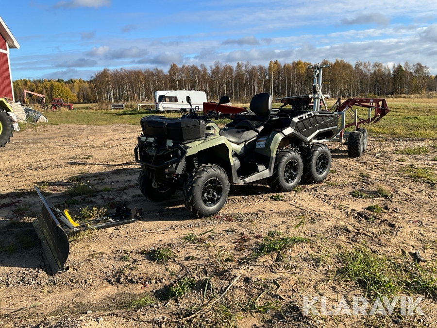 6-hjuling Can-Am Outlander 650 Max PRO med timmervagn