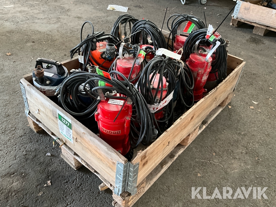 Dränkbara pumpar, flera märken och modeller