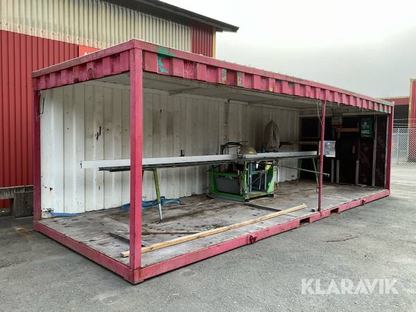 Sågcontainer med ahlmsåg och spånsug