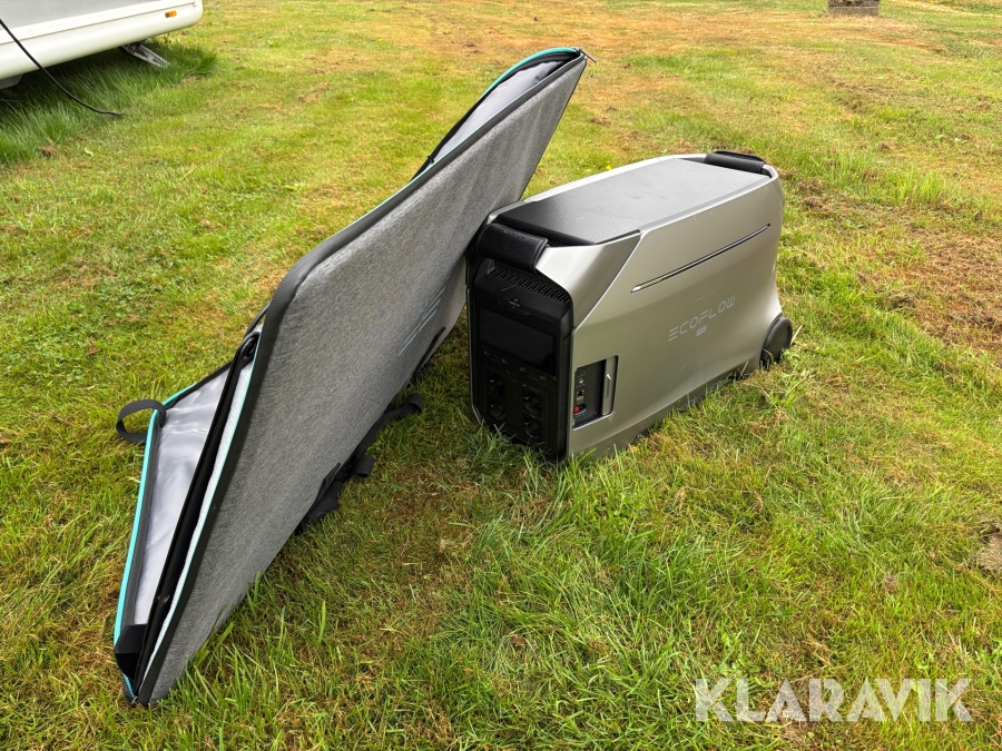Powerstation Ecoflow Delta PRO med tillhörande 400w solcell