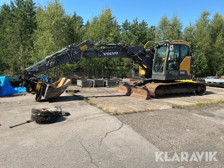 Grävmaskin Volvo ECR145EL med Knäckbom, Engcon tiltrotator