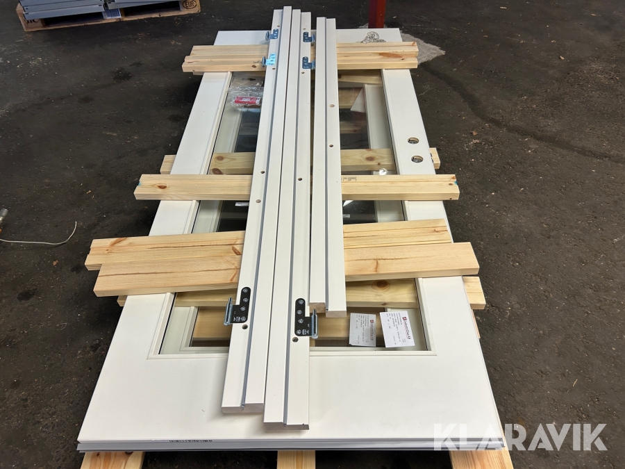 Dörrar 2 st med karm Dalco 6 mm Härdat Floatglas