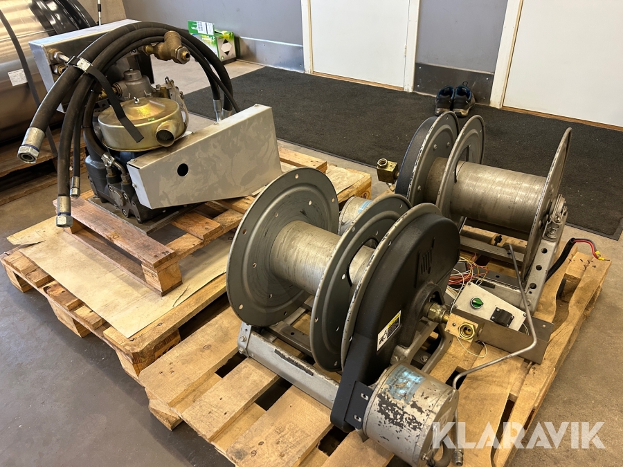 Hydrauldriven luftkompressor / eldrivna slangvindor Hannay Reels