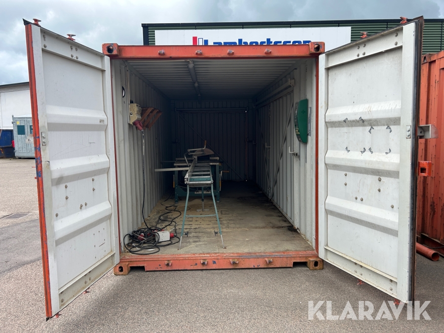Sågcontainer med Kap, klyv och geringssåg Uniteam / Gjerde 20' SÅGCONTAINER / 1603