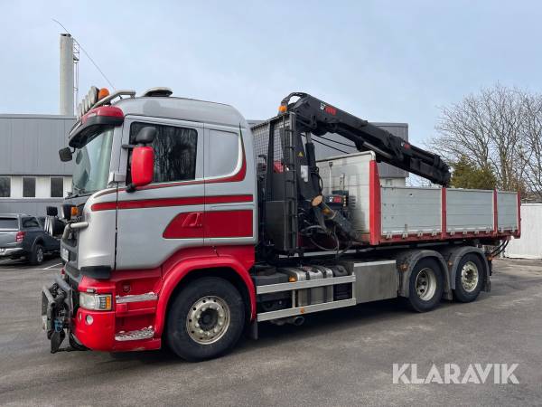 Lastväxlare Scania R490 6x2 med Kranflak