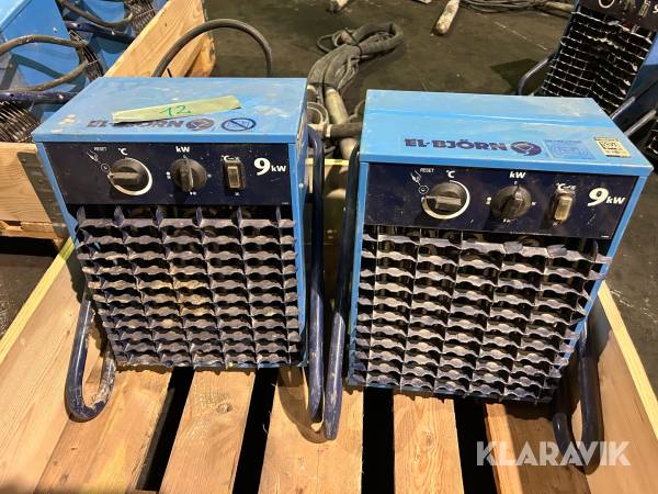 Värmefläktar El-Björn VF 9 kW 2 st