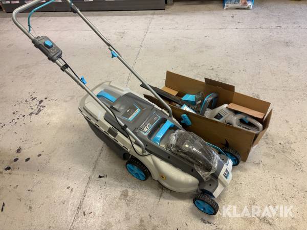 Gräsklippare + 3 häcksaxar Swift med batteri