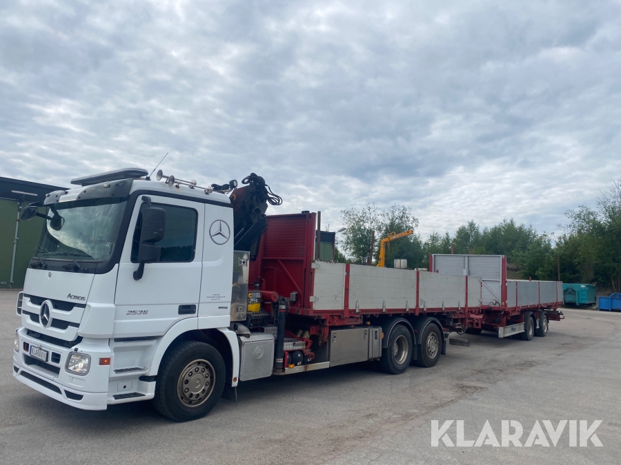 Kranbil med släp Mercedes-Benz Actros 2536L Palfinger PK 18002-EHD
