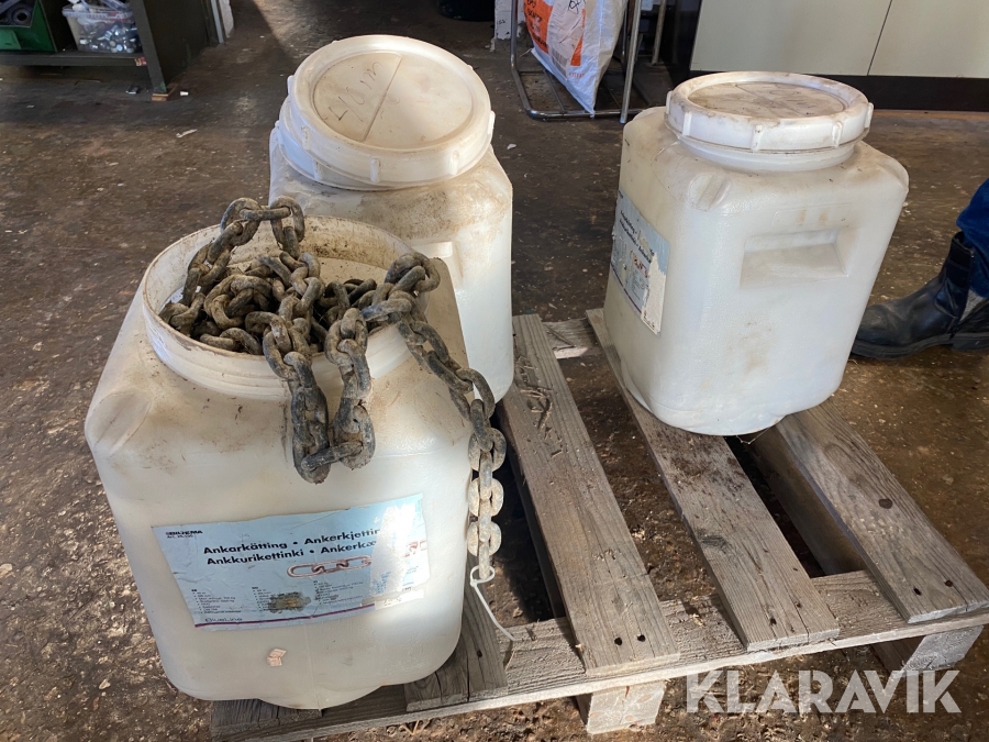 Ankarkättingar 8mm 40m 3 st x 40m