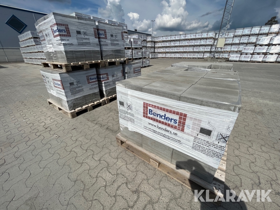 Marksten Benders Siena slät fasad grå 8st pallar