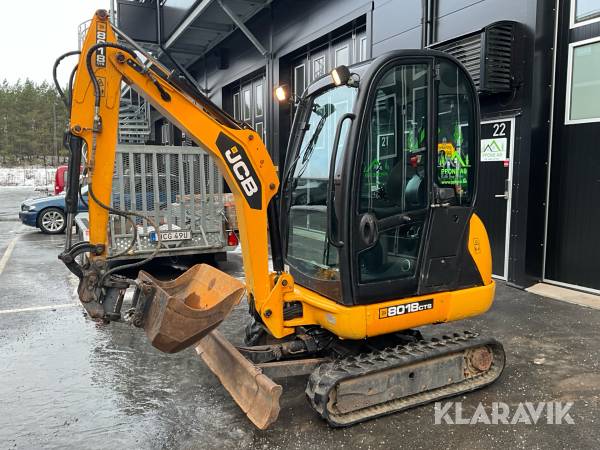 Grävmaskin JCB 8018 CTS med tiltfäste och redskap