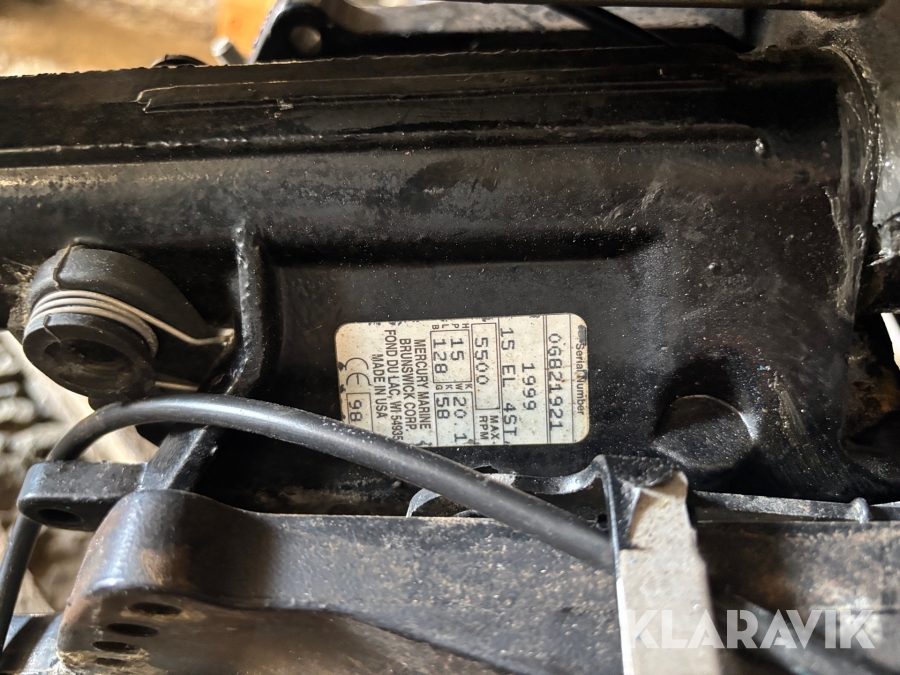 Utombordare defekt Mercury 15 fyrtakt