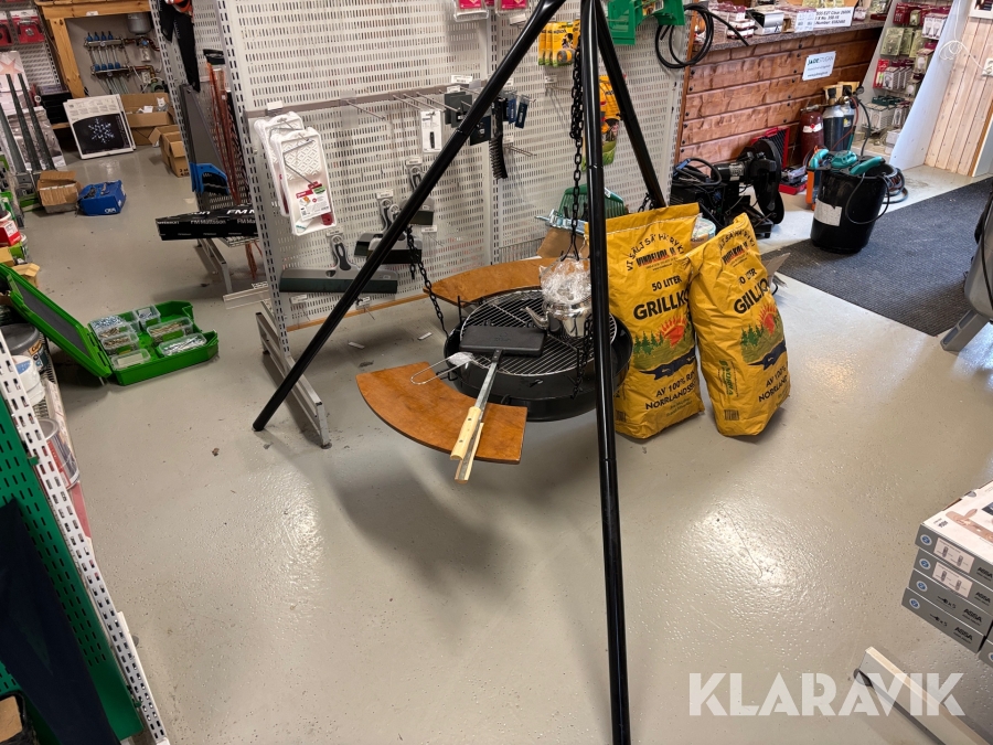 Bålpanna med sidobord Espegard inkl kaffepanna, mackjärn och grillkol